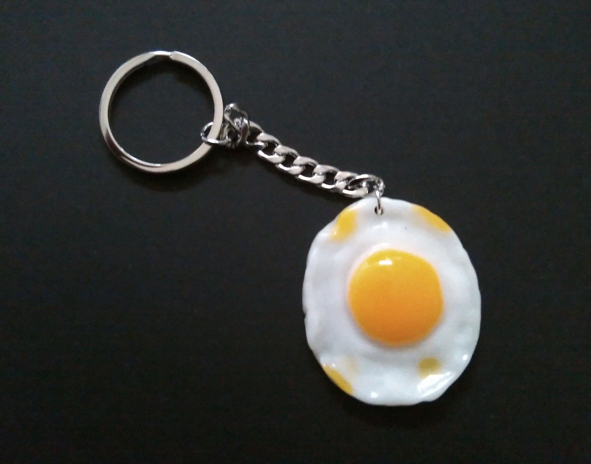 Fried Egg Charm Keychain Accessories Pendant Bag Charm Key Ring