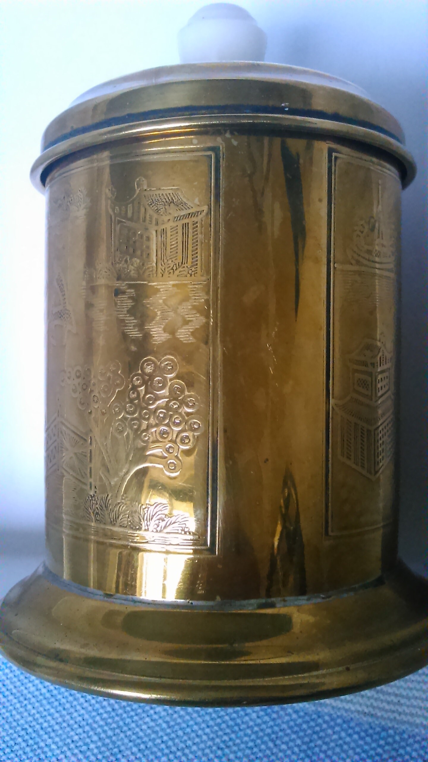 Vintage Brass Metal Tea Caddy Etsy