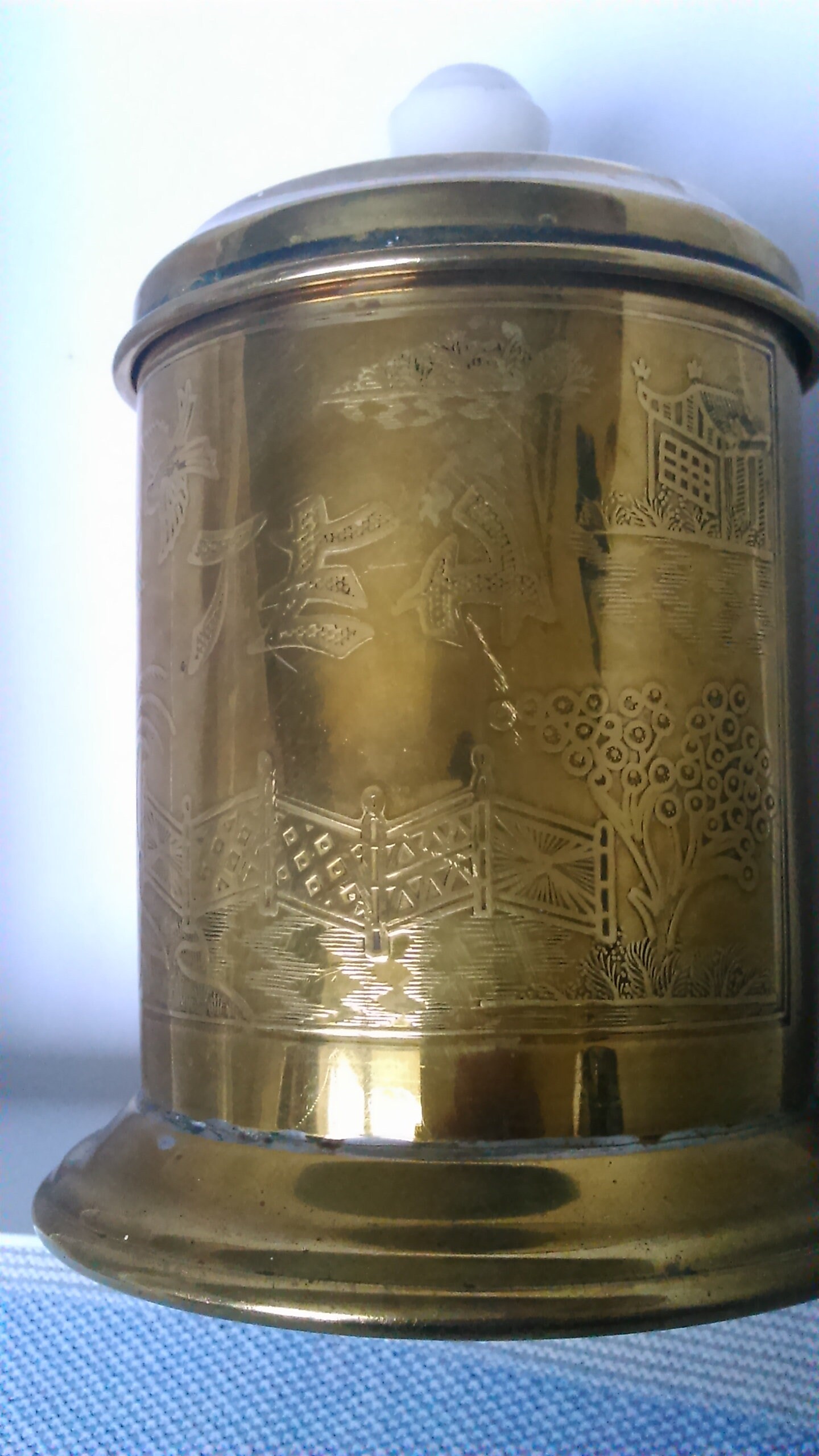 Vintage Brass Metal Tea Caddy Etsy