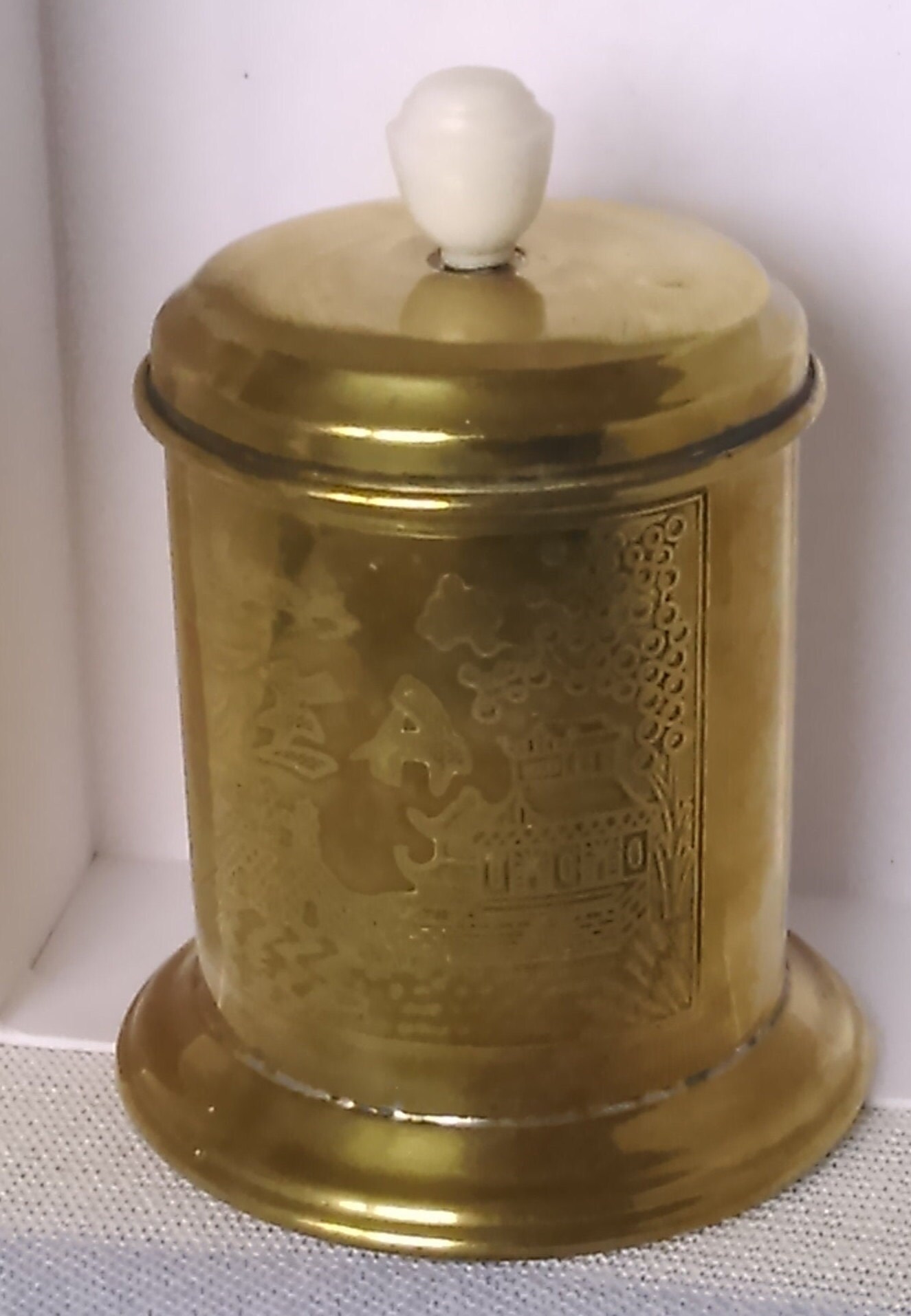Vintage Brass Metal Tea Caddy Etsy