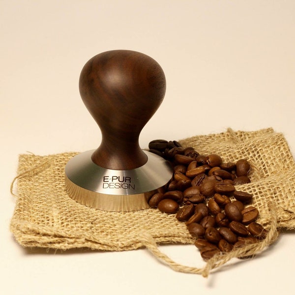 Tamper tool, Presse café, Tasseur à café, Noyer noir, Inox