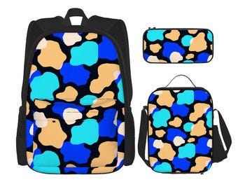 Set of 3 Bags (Oxford Backpack Lunch Bag & Pencil Pouch)