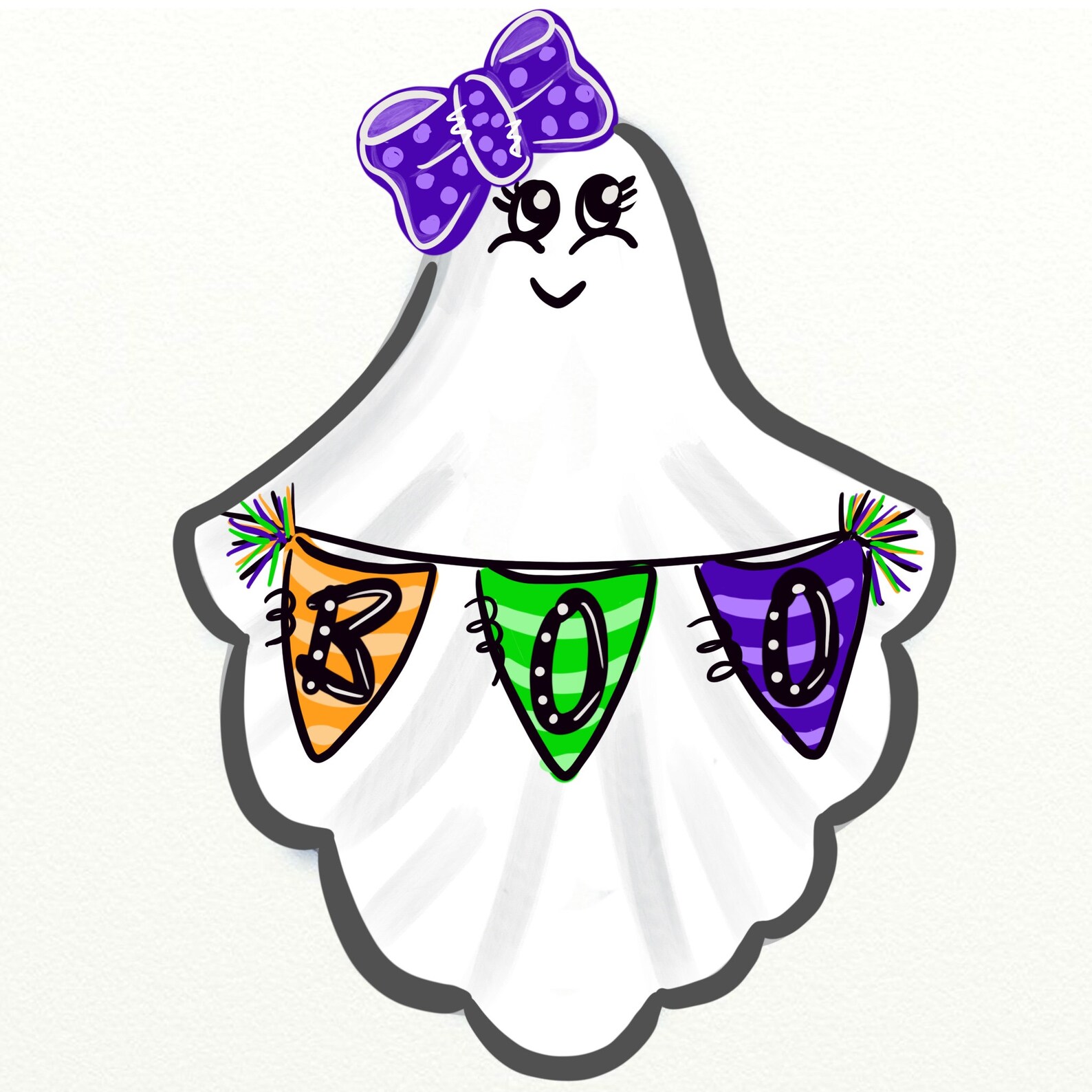 Halloween Girly Ghost Downloadable Door Hanger Template Etsy