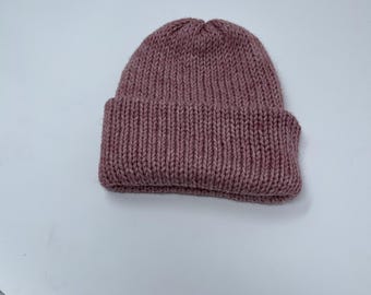Knit Slouchy Beanie | Unisex Beanie | Knit Beanie | Slouchy Unisex Beanie | Slouchy fall beanie | pink beanie | double brim beanie