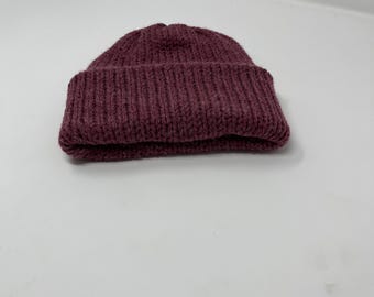 Knit Slouchy Beanie | Unisex Beanie | Knit Beanie | Slouchy Unisex Beanie | Slouchy fall beanie | mauve beanie | double brim beanie
