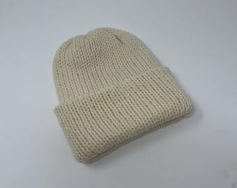 Knit Slouchy Beanie | Unisex Beanie | Knit Beanie | Slouchy Unisex Beanie | Slouchy fall beanie | white beanie | double brim beanie