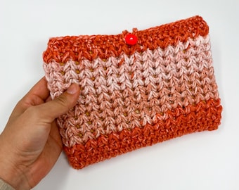 Crochet Book Sleeve: Padded Book Protector, Multicolor Acrylic, Gift for Bookworm