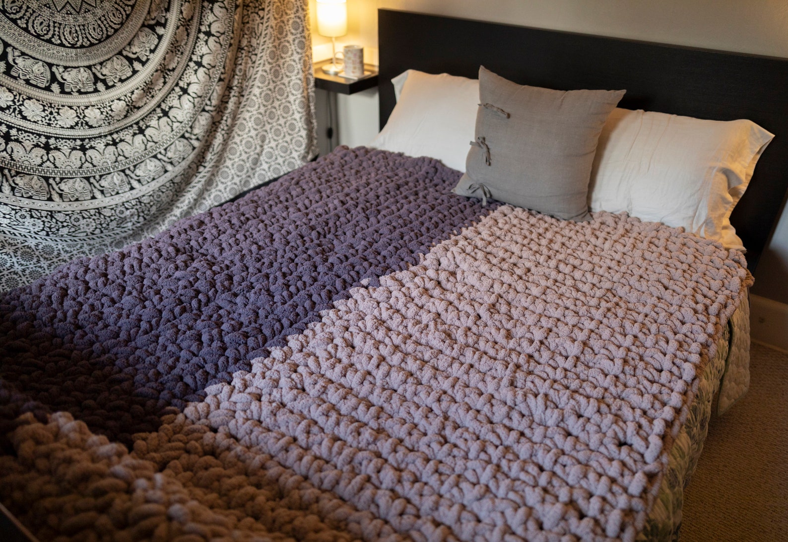 Super Chunky HandCrochet Blanket very warm Etsy