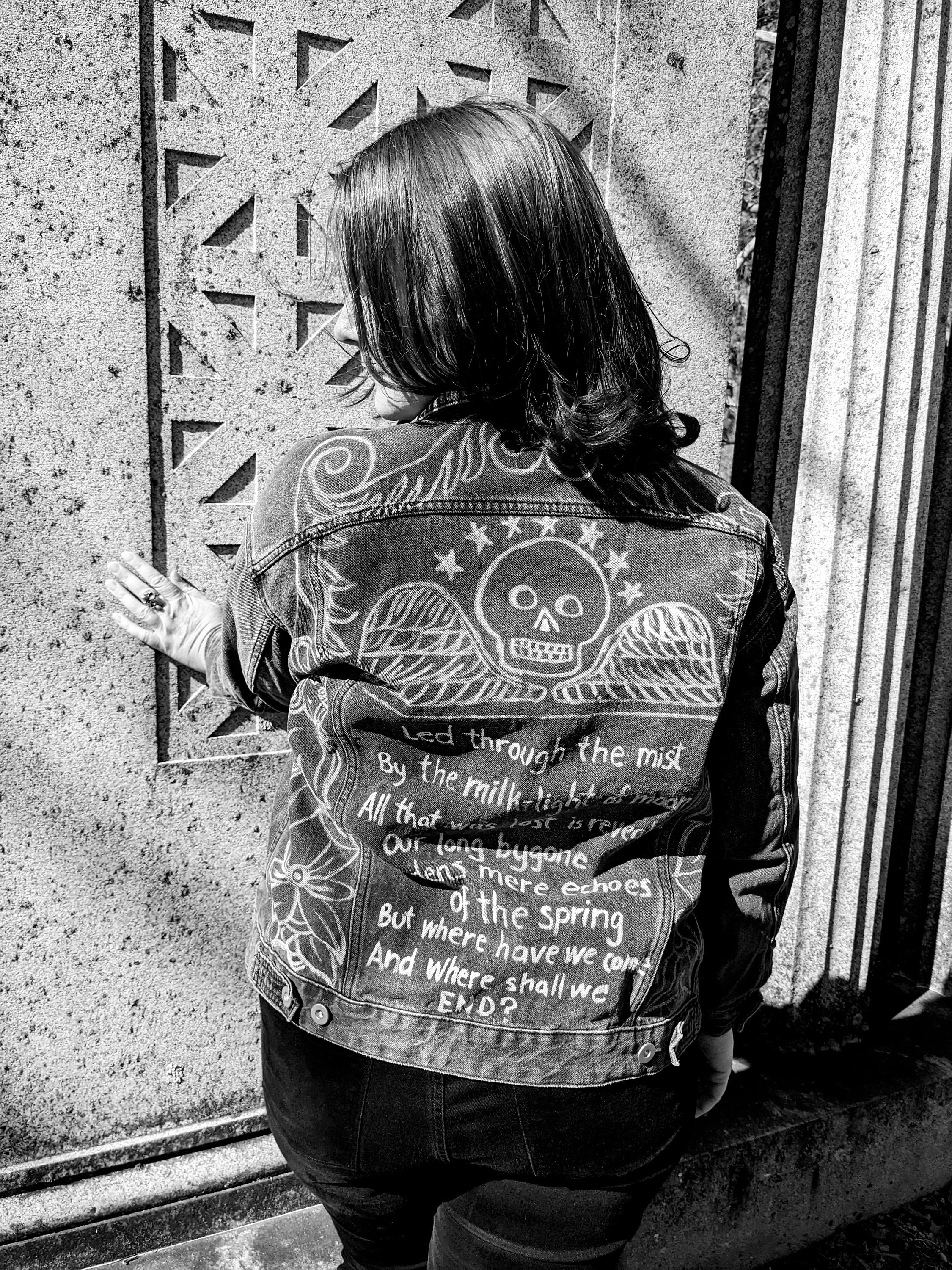 Goth Gravestone Painted Jean Jacket - Etsy