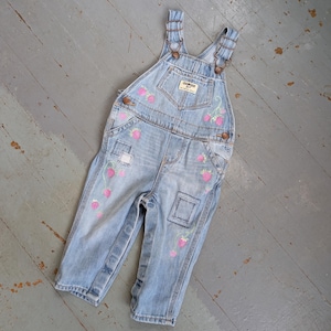 Hand painted strawberry overalls