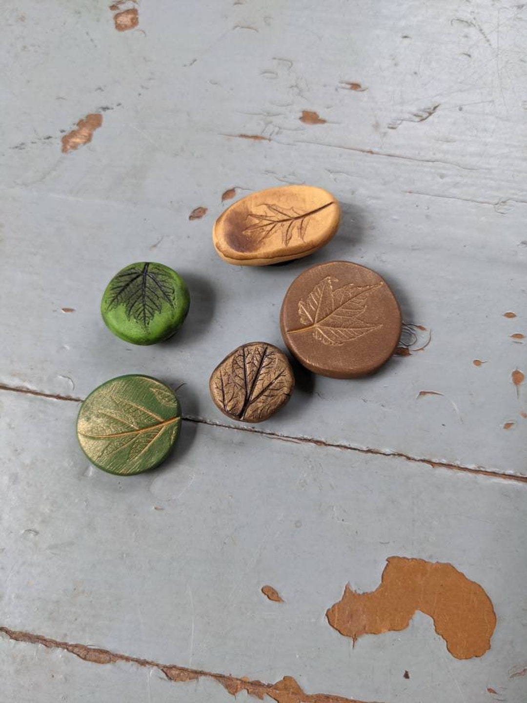 Handmade Polymer Clay Autumn Leaf Print Cottagecore Magnets - Etsy