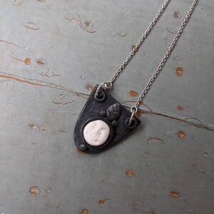 Handmade Polymer Clay Full Moon Face and Leaf Armor Necklace - Etsy