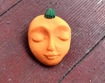 Handmade polymer clay pumpkin pin