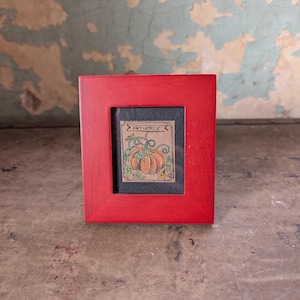 Patience framed mini pumpkin drawing
