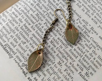 Delicate dancing leaf drop earrings