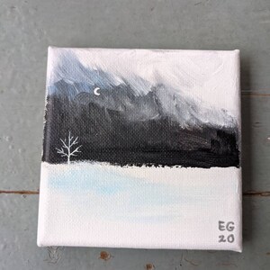 Small original winter tree painting