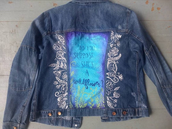 Hand Painted Denim Jacket - Etsy 