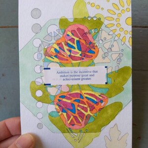 Original fortune cookie art, monarch butterfly collage