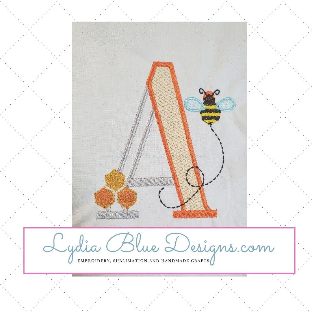 LBD Bee ALPHABET 5X7 Machine Embroidery DESIGN - Etsy
