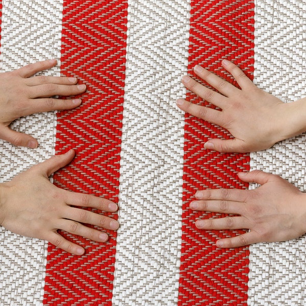 Red and White Farmhouse Rugs Etsy