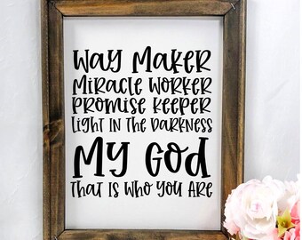 Waymaker Lyrics Etsy Way maker, miracle worker promise keeper, light in the darkness my god, that is who you are way maker, miracle worker promise keeper, light in the darkness my god, that is who you are. waymaker lyrics etsy