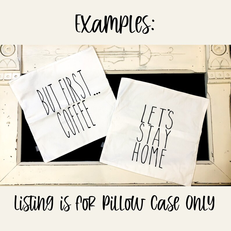 Custom Phrase Pillow Case Rae Dunn Font Farmhouse Decor Etsy