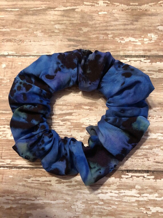 Twelve Soft Cotton Scrunchies Stretchy Cute Black Hair Twisters Ponytail Holders