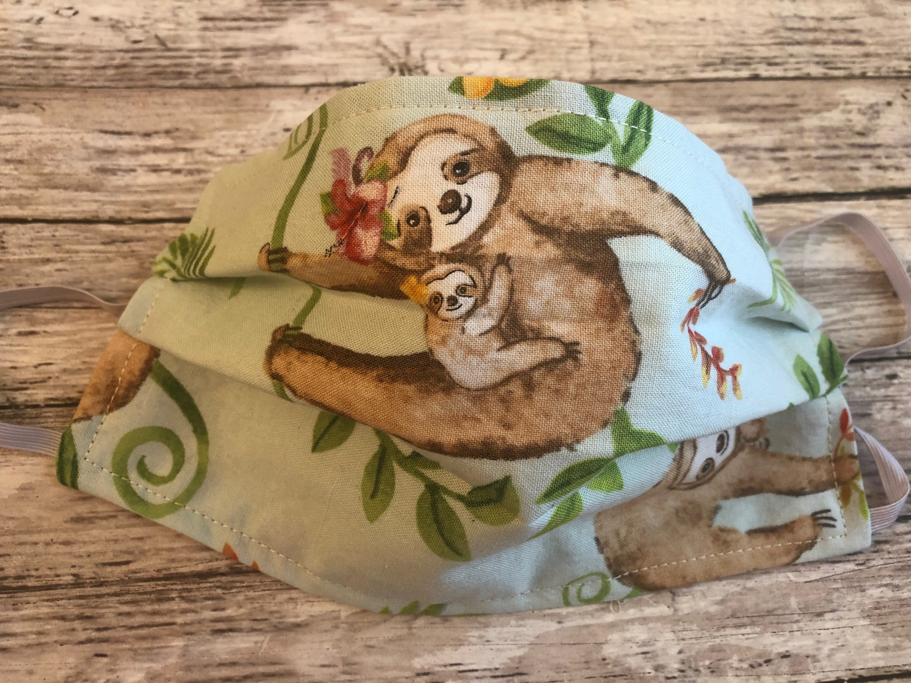 Sloth Face Mask Tropical Sloths Face Jungle Sloths Mask Etsy