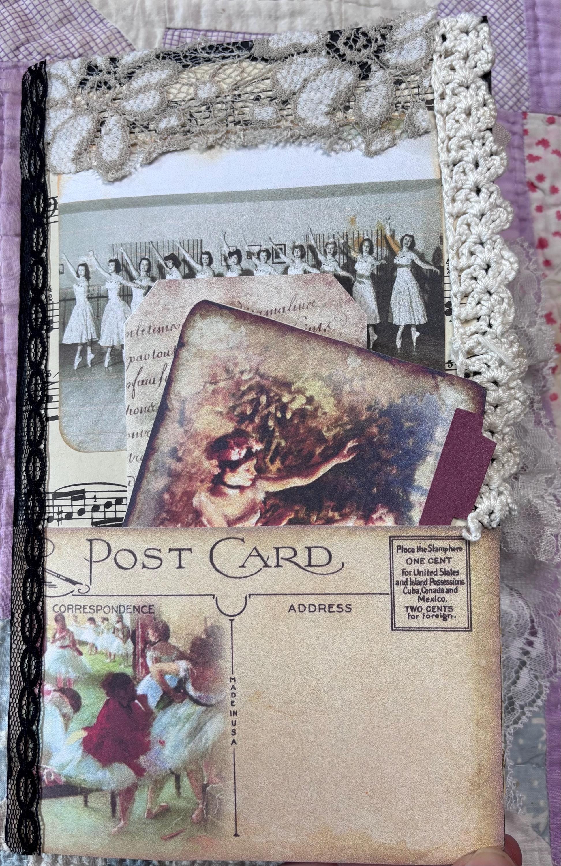 Ballet Junk Journal, Shabby Ballerina Journal, Dance Journal, Handmade Softcove Blank Diary Handmade