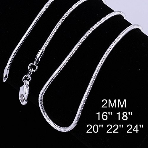 50PCS 925Sterling Silver Solid Silver Snake Chains Necklace 1MM 16"-24" C008 