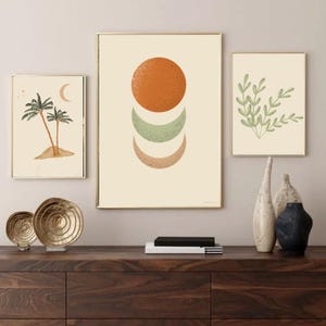 Arte de pared bohemio, Decoración de pared bohemia imprimible, Arte digital, arte de pared abstracto boho, arte de pared abstracto boho