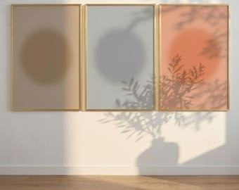 Set of 3 Aura Print, Minimalist Gradient Wall Art, Grainy Spiritual Poster, Aesthetic Trendy Bedroom Decor, DIGITAL DOWNLOAD Pack A3