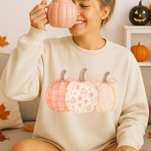 Sweet Floral Preppy Pumpkin PNG | Fall Pumpkin | Printable Digital Art Instant Download, Pumpkin Sublimation, Harvest