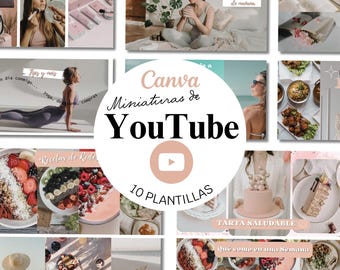 YouTube Thumbnail | Feminine & Minimal Style | YouTube Channel Branding Kit / Editable Canva Templates / Template Pack
