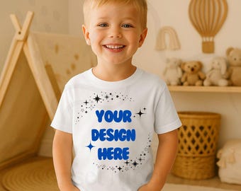 Gildan 5100P Kinder T-Shirt Mockup - Editierbares PNG, Sofortiger Download für individuelle Designs