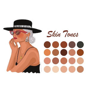Skin tone palette for Photoshop, Procreate color palette, downloadable color palette, Procreate Skin Palette, Skin colors