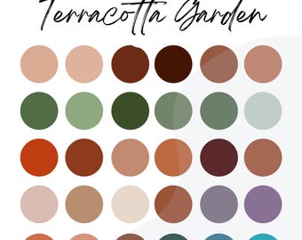 Boho Terracotta Color Palette | Warm earth tones for branding, graphic design, invitations, digital art – instant download