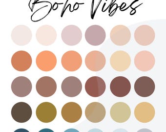 Procreate Boho Color Palette, Procreate Swatches, iPad Illustration, Procreate Art, Instant Download, Procreate Tool