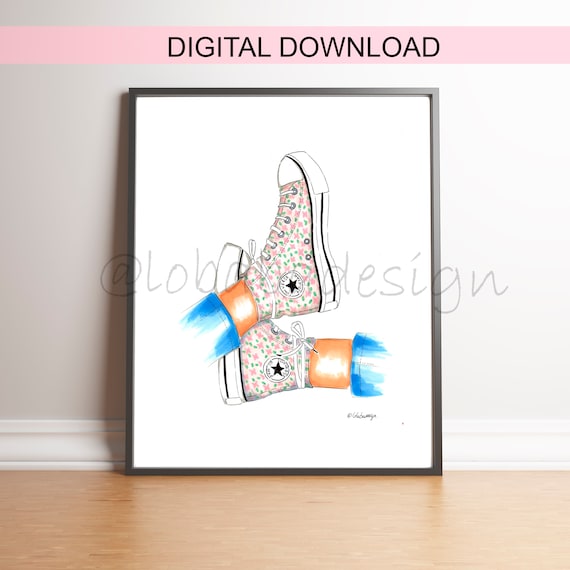 Illustration Converse Poster Original Illustrations Etsy Canada
