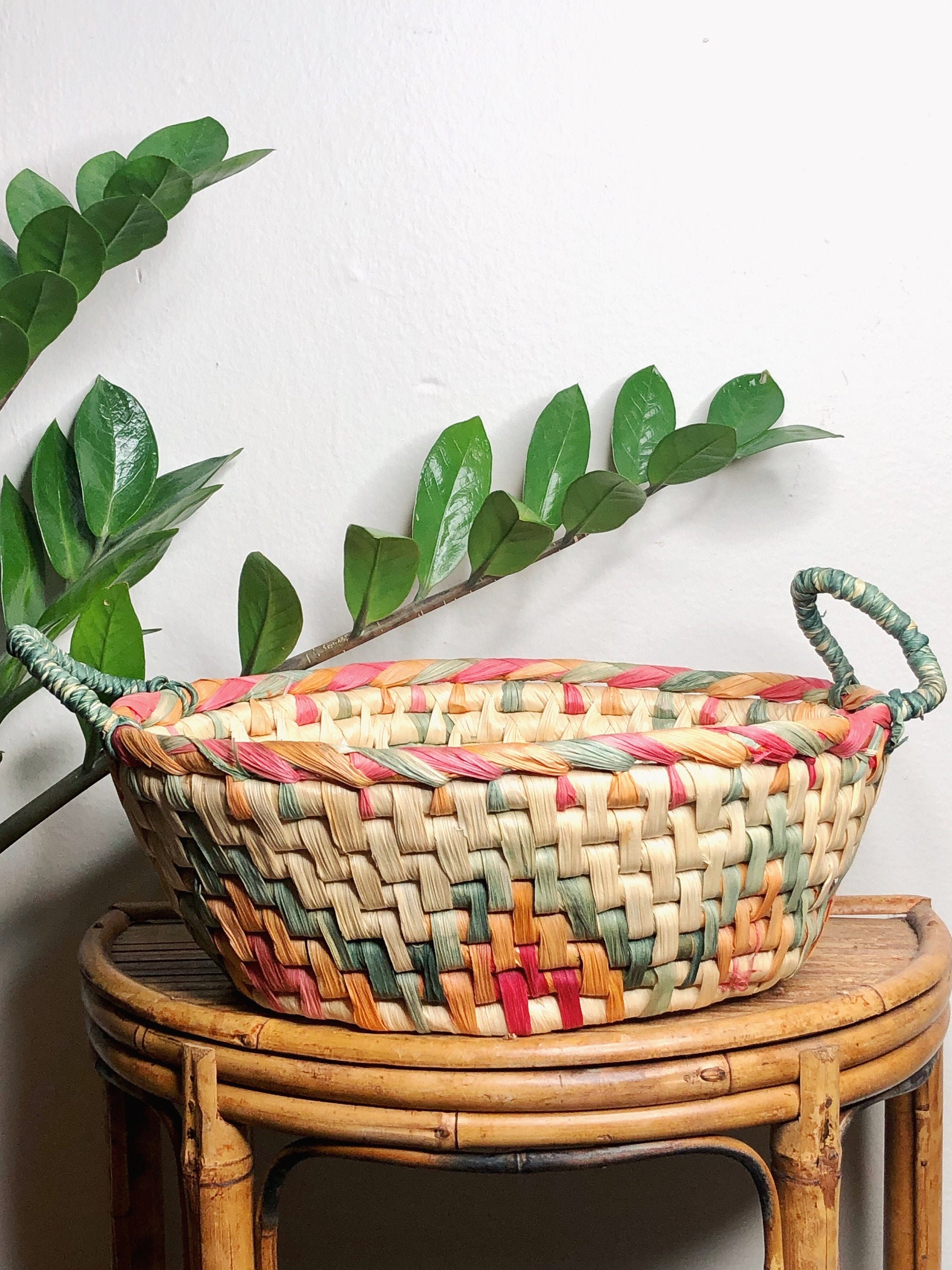 Baskets Storage & Organization Boho Wicker Rainbow Storage Basket etna