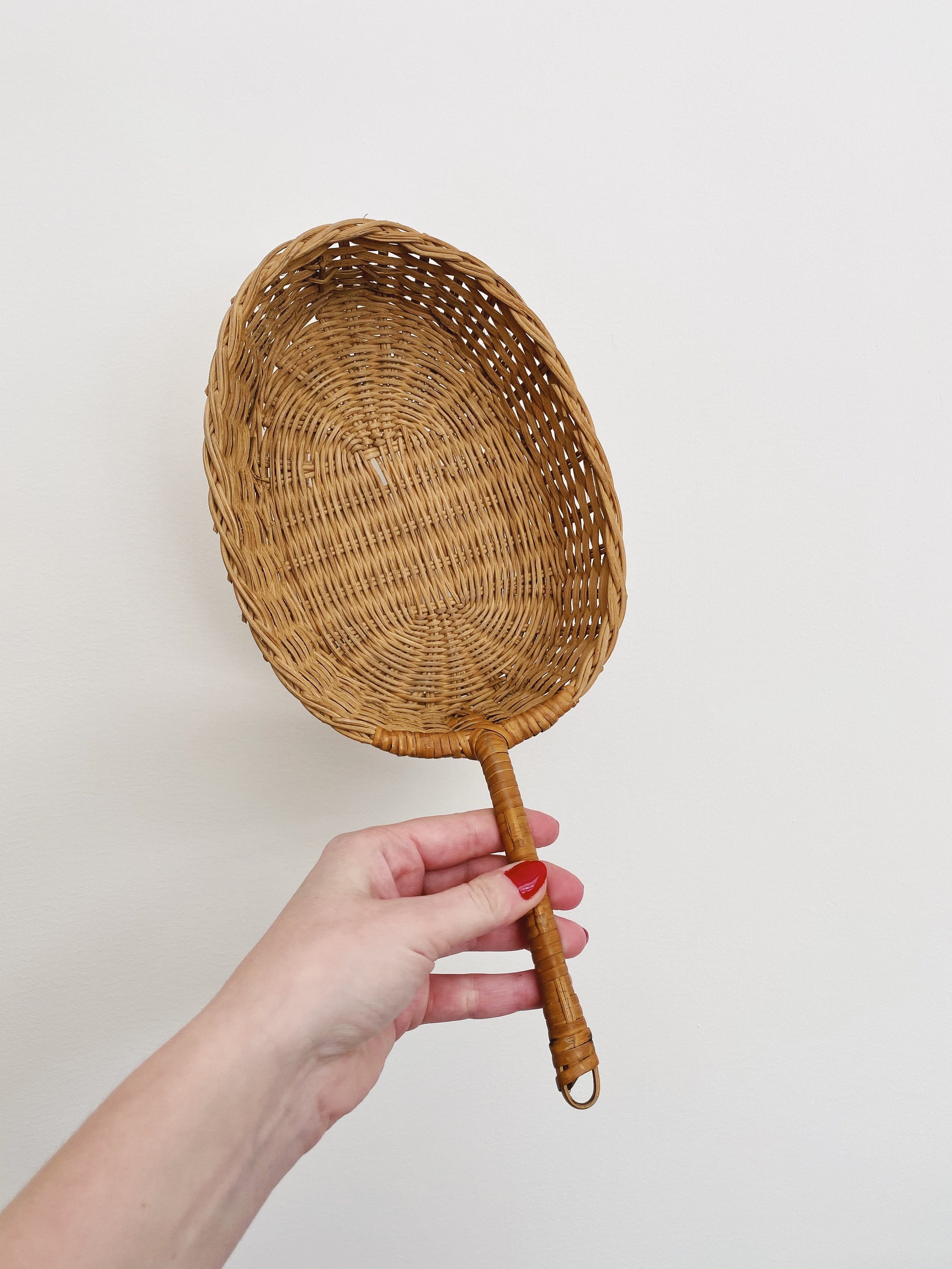 Vintage Wicker Hanging Basket Basket With Handle Wall Etsy