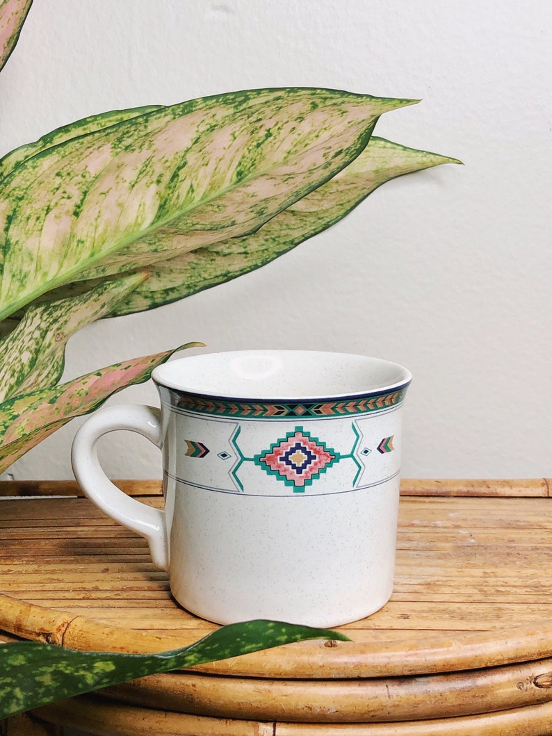 Bohemian Ceramic Mug Aztec Pattern Decor Boho Gift For Her Etsy