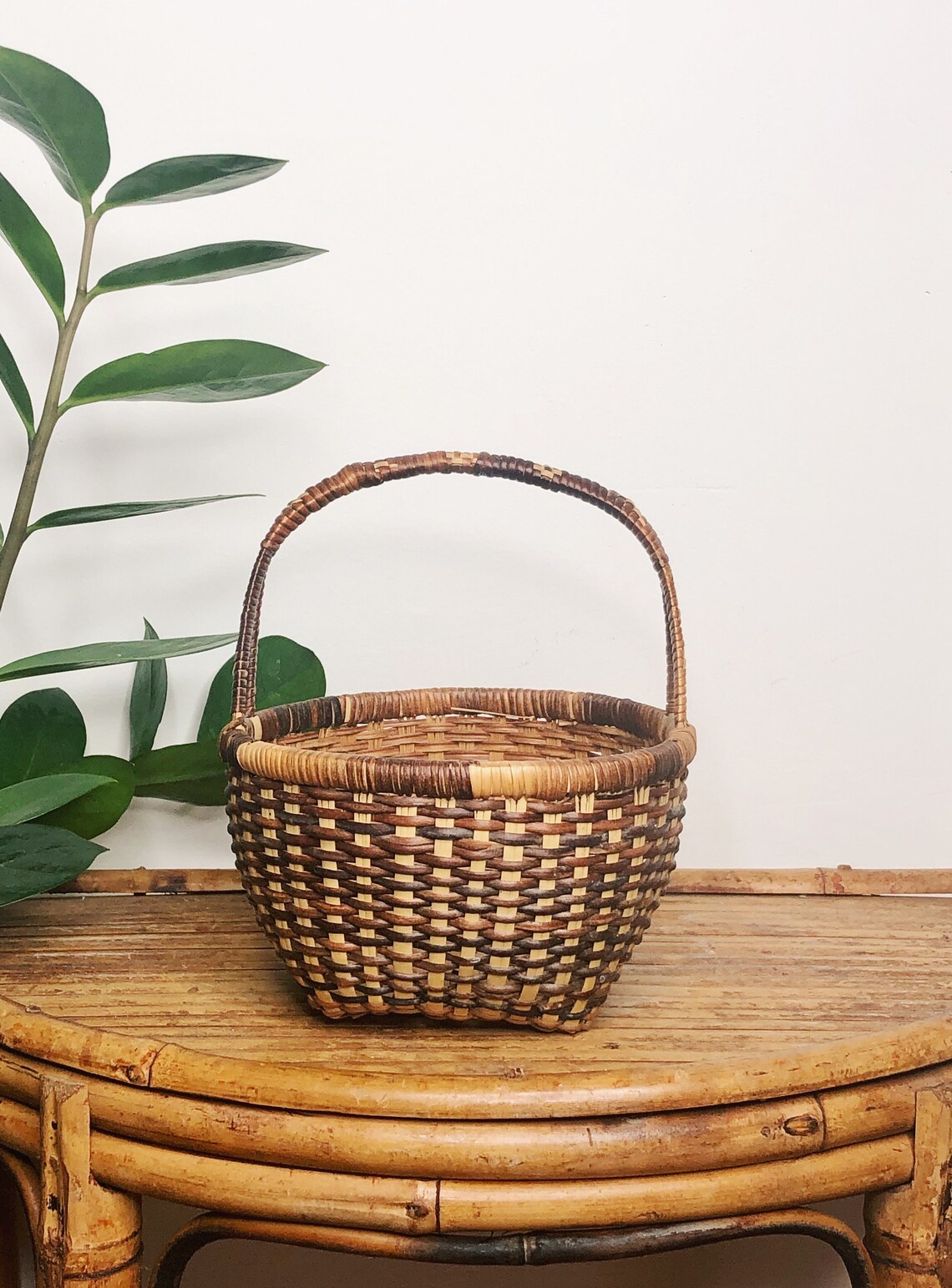 Small Boho Storage Basket Wicker Boho Decor Woven Wicker Etsy