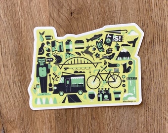 Oregon Sticker, Oregon Decal, Oregon Gift, Home State Map Sticker, Waterproof Water Bottle Sticker, Vinyl Laptop Sticker, Tumbler Sticker