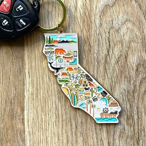 California Keychain, California Gift Ideas, California Christmas Gift, Home State Keychain, Stocking Stuffer Ideas, California Wedding Favor