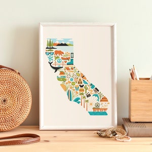 California State Print | California Decor | California Wall Print | California Poster |Cute Office Wall Decor | Kitchen Art Print | Dorm