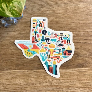 Texas Vinyl Sticker, Texas Waterproof Sticker, Laptop sticker, State Sticker, Weatherproof Water Bottle Sticker, Texas Decal, Texas Gift