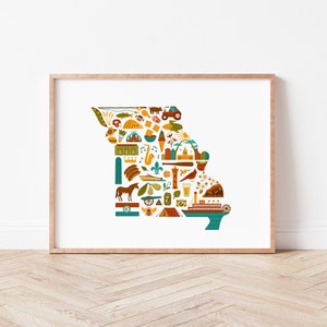 Missouri Print, Missouri Art, Home State Map, Housewarming Gift State Decor, Going Away Gift, Moving States Gift, Goodbye Gift, Dorm Decor