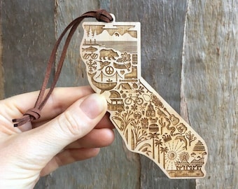 California Ornament, Home State Christmas Ornament, California Christmas Gift, Going Away Gift, Moving Gift, New Home Housewarming Gift