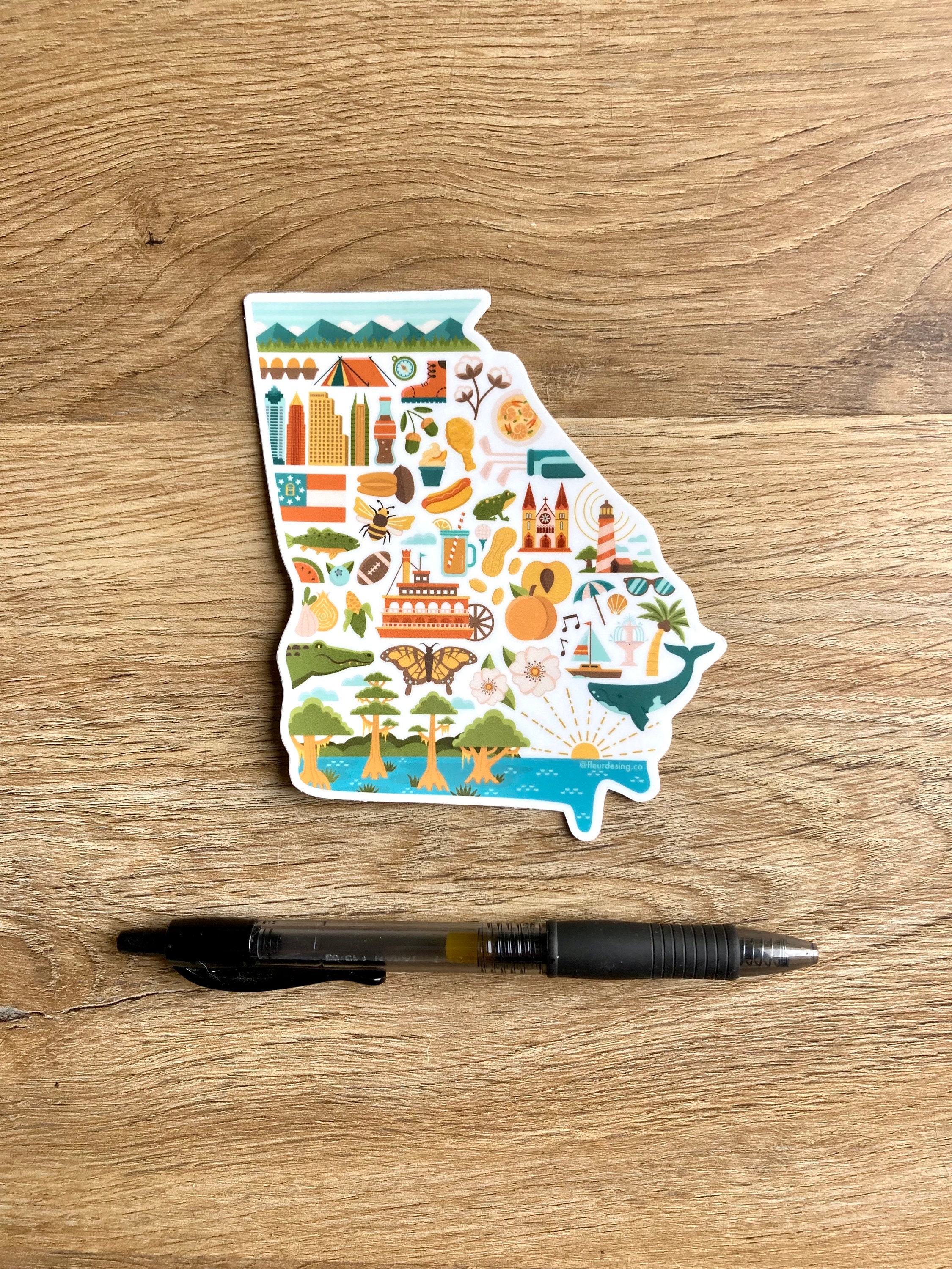 Georgia Sticker, Georgia Decal, Georgia Gift, Vinyl State Map Sticker ...